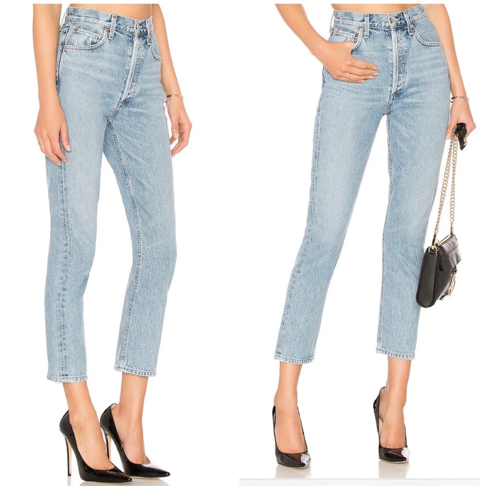 $188 Agolde high rise straight crop Riley Jean 24